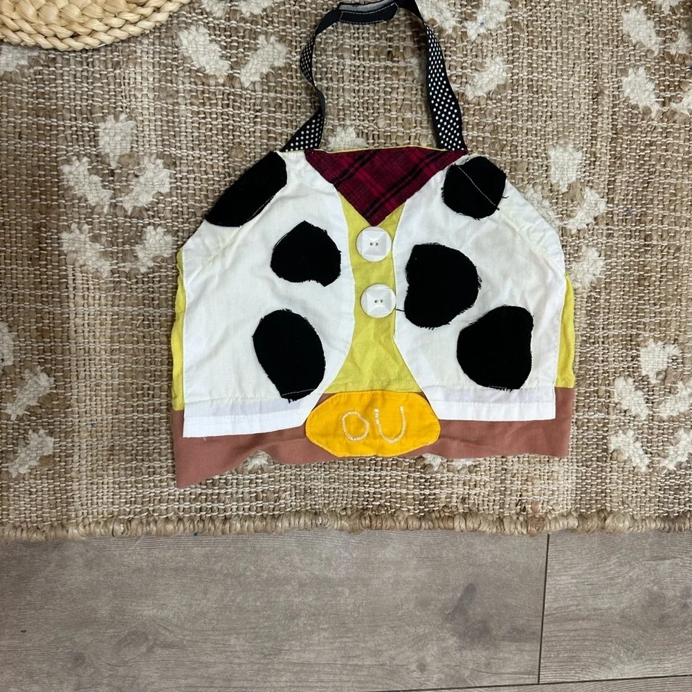 Handmade Baby Cow Print Apron for Newborn Photos / Halloween Costume